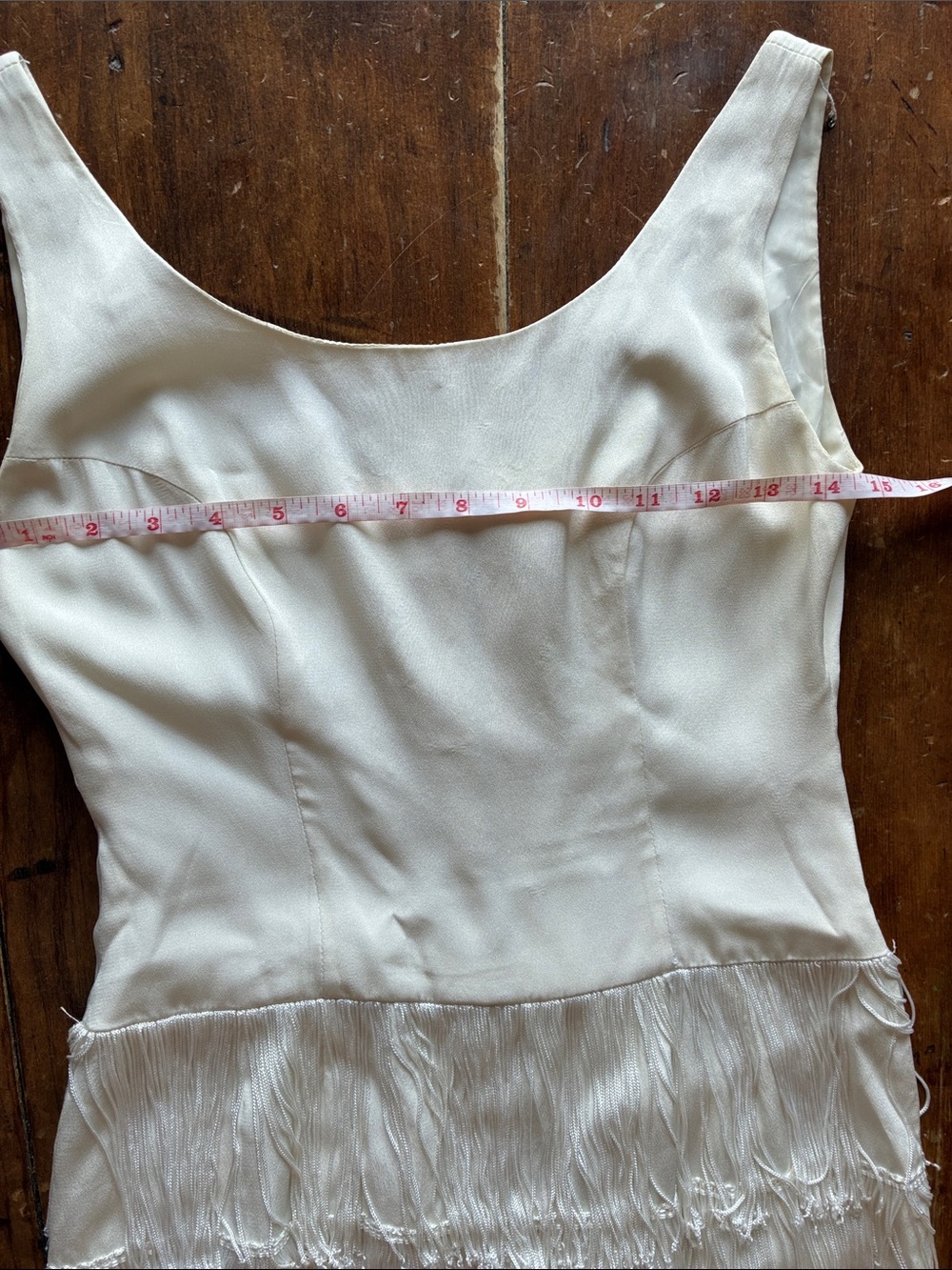 Vintage Original Jr. Theme Ivory Fringe Cocktail Dress | modern Bridal | - Picture 11 of 13